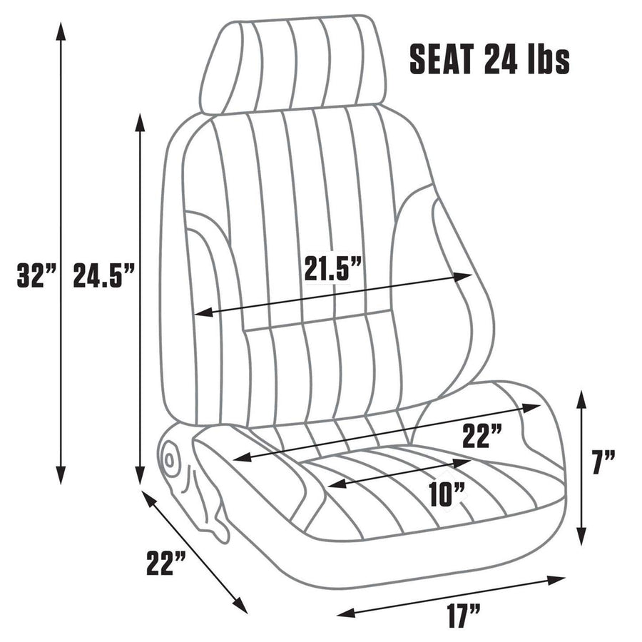 Black Vinyl ProCar by Scat 80-1000-73R Sides, Gray Velour Insert Racing Rally Recliner Right Seat