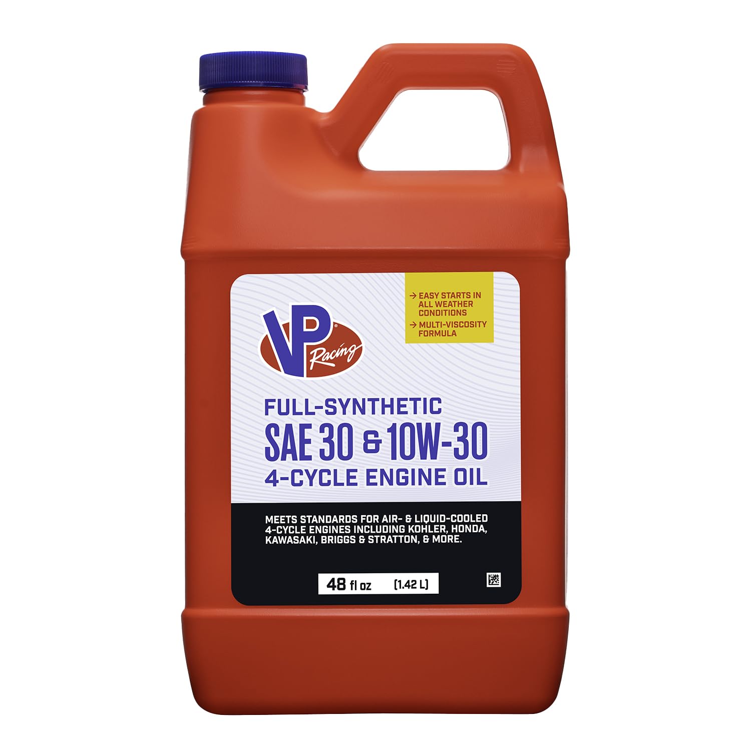 4-Cycle Engine Oil VP Racing - SAE 30 / 10W30 Full Synthetic Small Engine Oil, 48 Ounce (1 Pack)