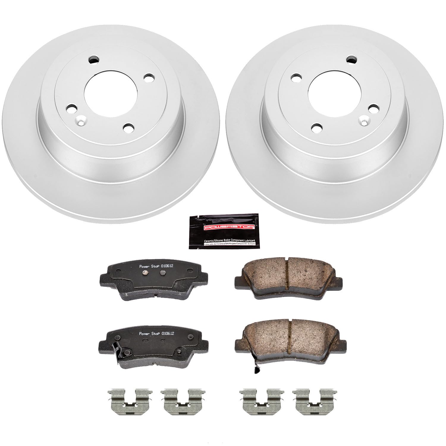 Power Stop Rear CRK6507 Z17 Evolution Geomet Coated Brake Kit For Hyundai Accent 2012-2022, Kia Rio 2012-2018 [Model Specific]