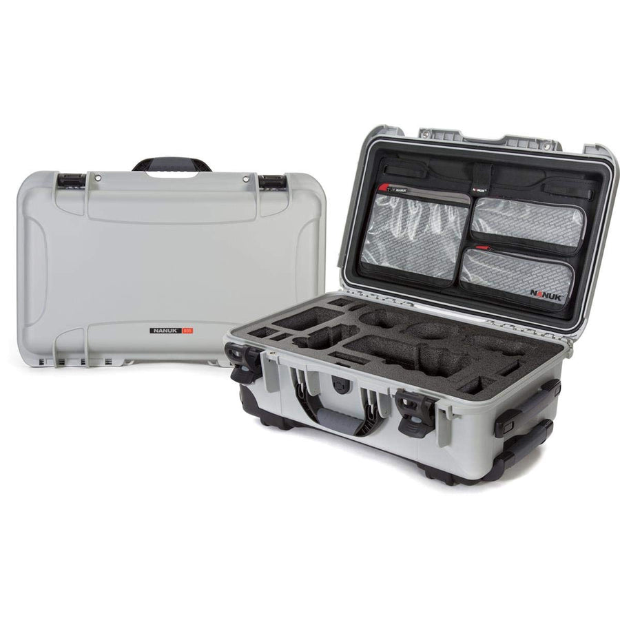 Nanuk 935 Media Series Wheeled Lightweight NK-7 Resin Hard Case with Foam Insert for Sony A7R, Silver