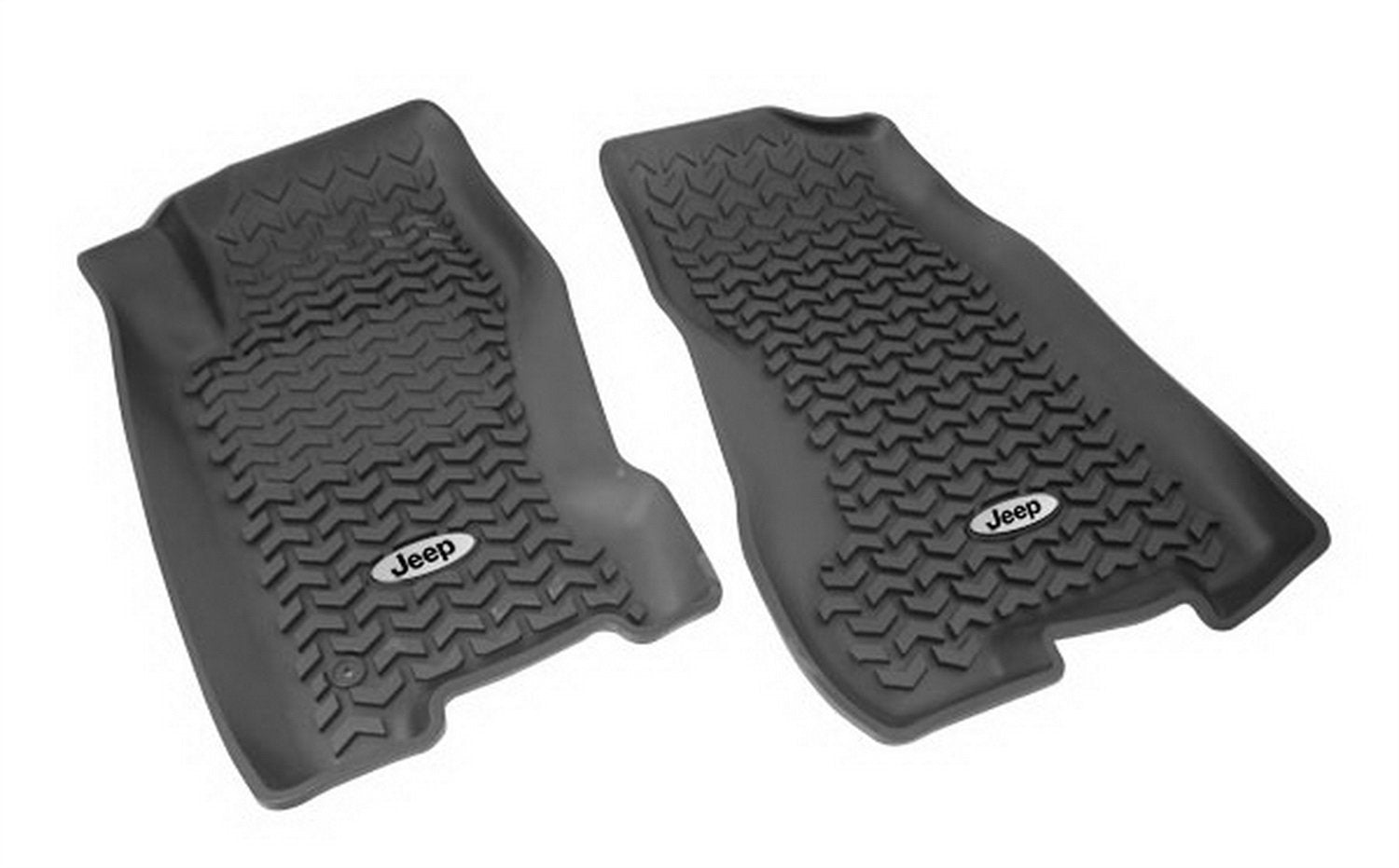 Front Floor Liners Rugged Ridge for Grand Cherokee | Pair, All-Terrain, Black | DMC-12920.27 | Fits 1999-2004 Jeep Grand Cherokee WJ