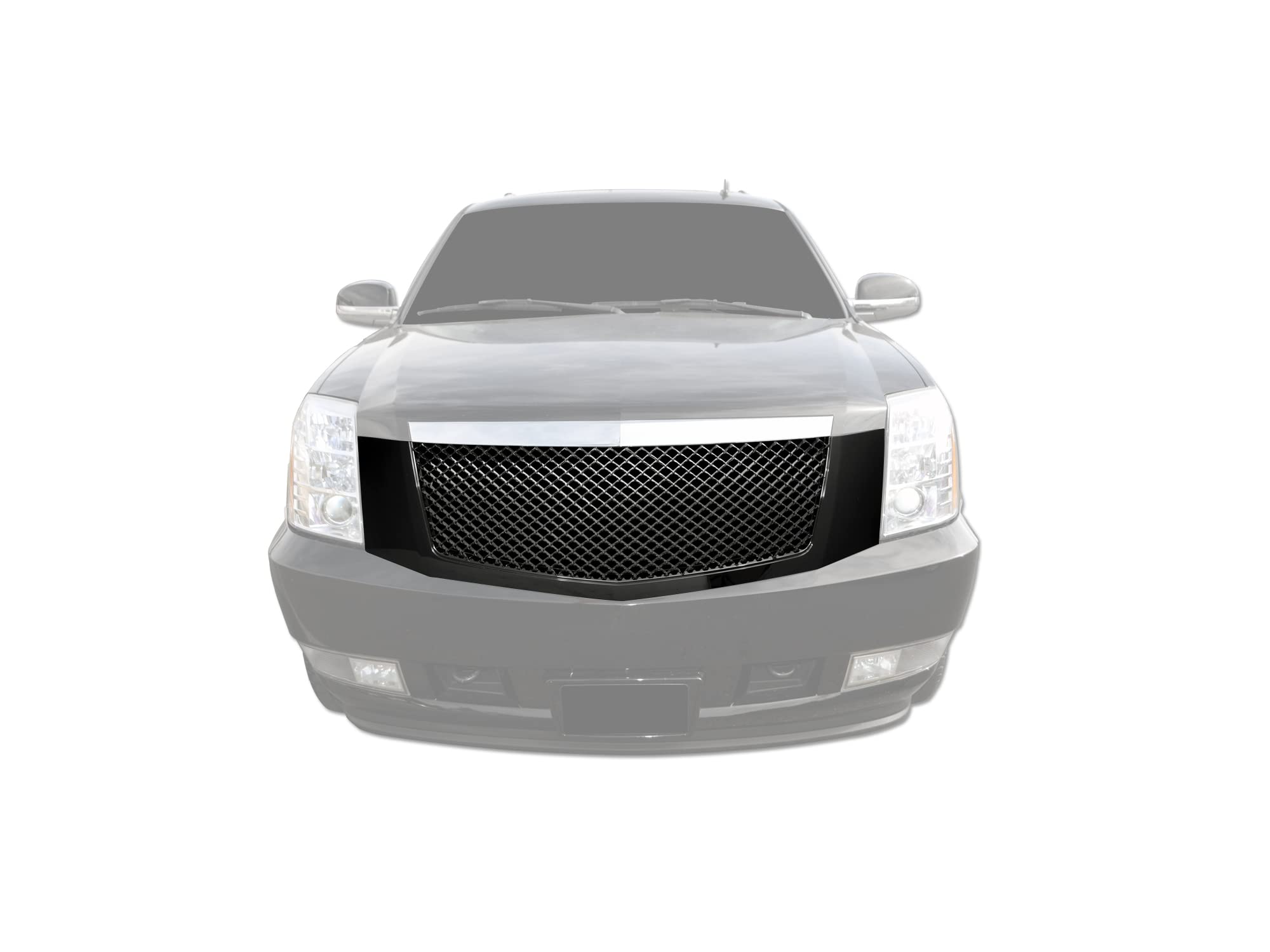 7146938 Armordillo USA Mesh Front Hood Grille - Gloss Black 2007-2014 Cadillac Escalade