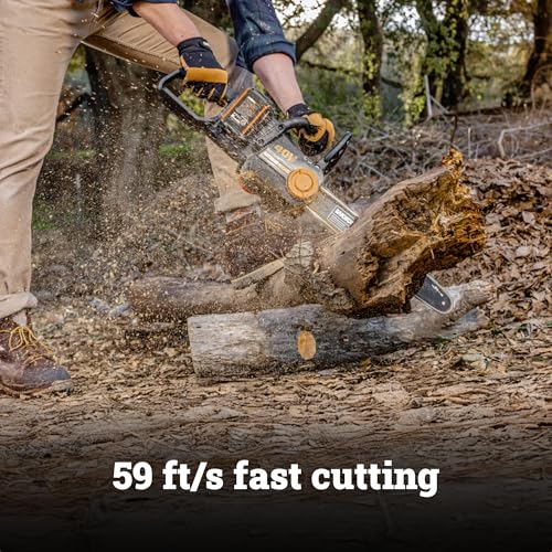 40V Worx Nitro 16" Cordless Brushless Chainsaw 4.0 Ah Battery and Charger Included WG385