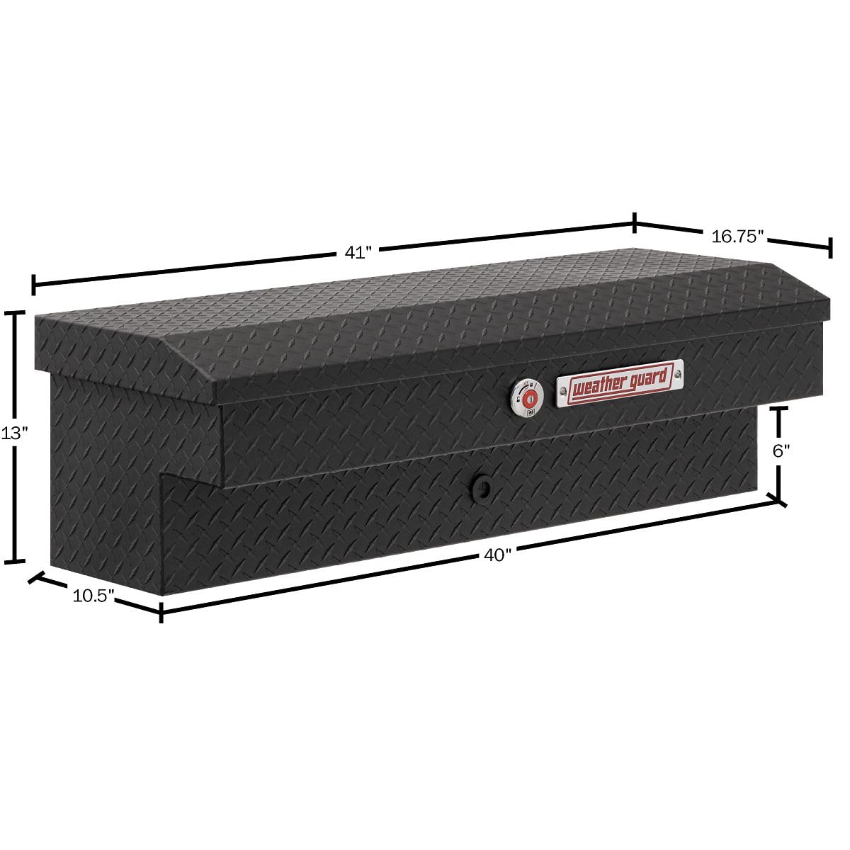 Weather Guard 41in Model 184-52-04 Lo-Side Truck Box, Aluminum, Textured Matte Black, 3.0 cu ft capacity