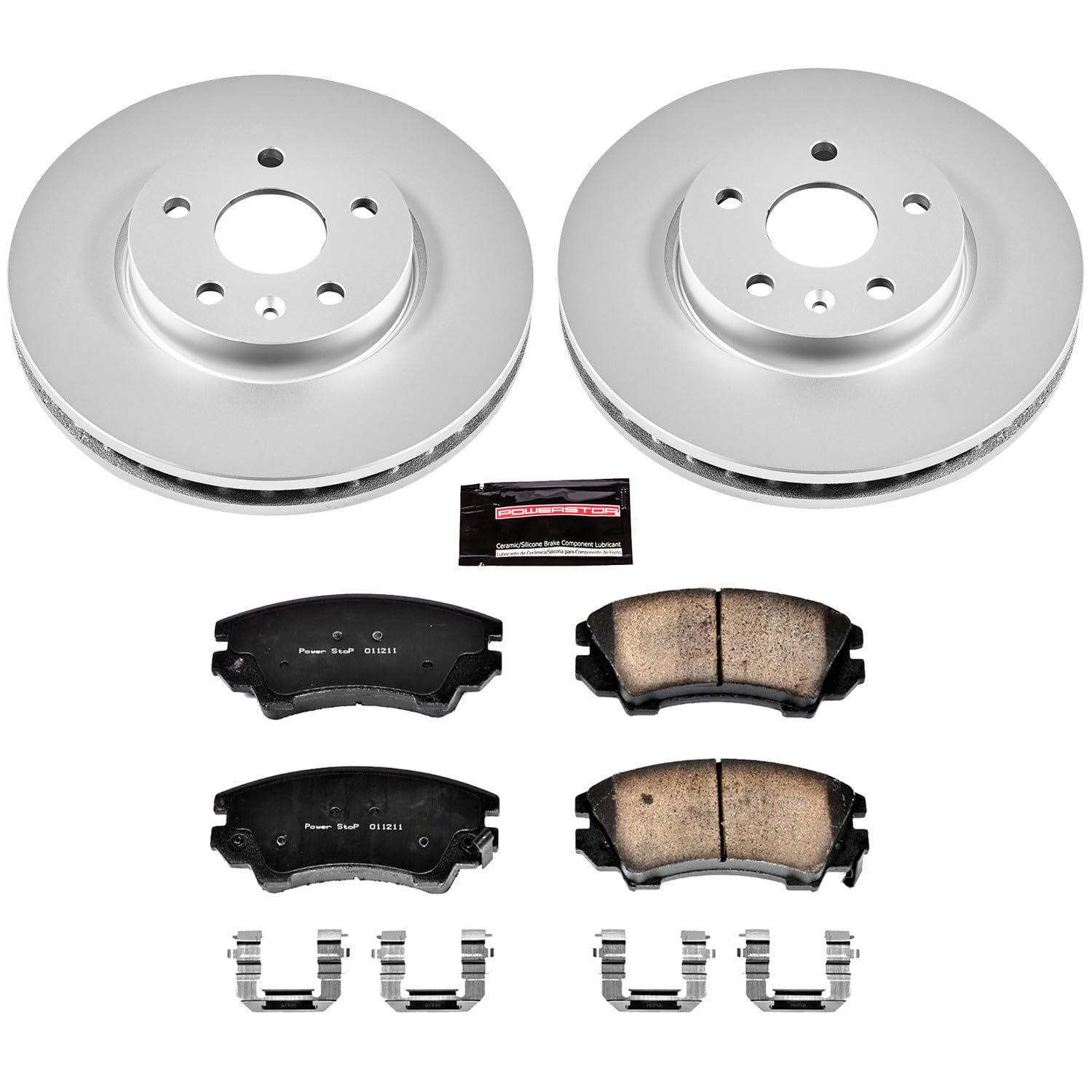Power Stop CRK3031 Brake Rotor & Coated Ceramic Brake Pads- front For Chevrolet Camaro 2010-2015 | Saab 9-5 2010-2011 [Vehicle Specific]