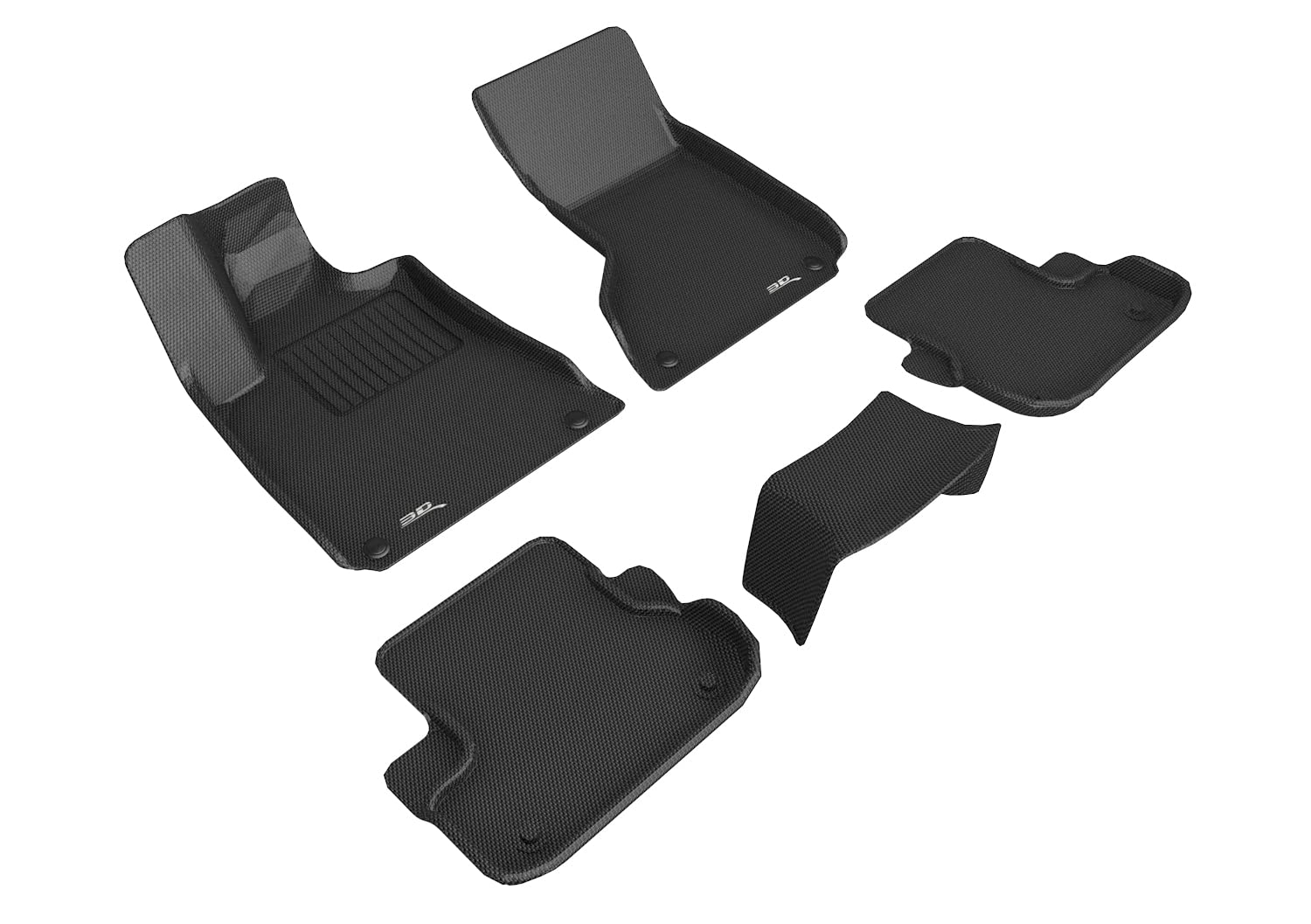Kagu 3D MAXpider Floor Mat (Black) Compatible with Maserati Ghibli 2013-2018 - Full Set