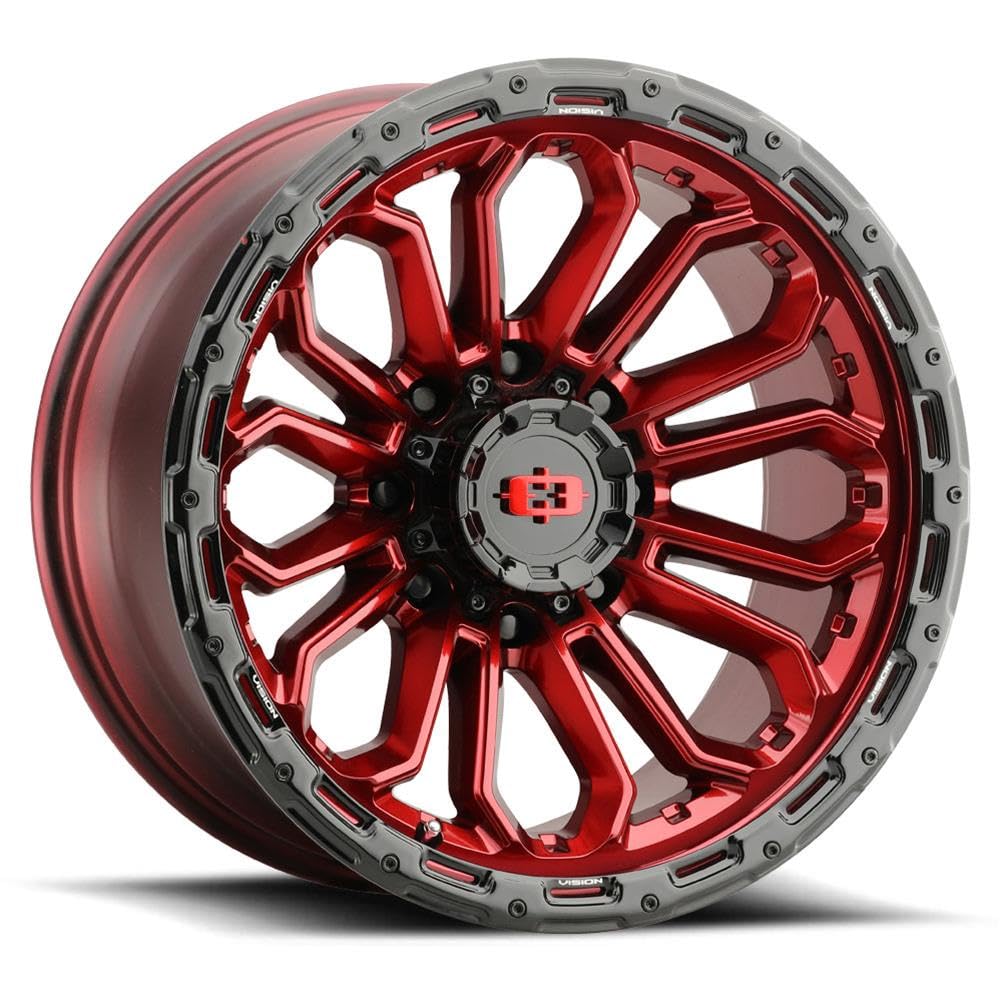 405 Vision Korupt 17x9 5x5" -12mm Red Wheel Rim 17" Inch