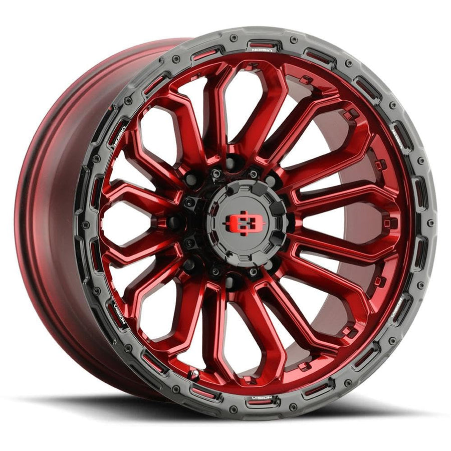 405 Vision Korupt 17x9 5x5" -12mm Red Wheel Rim 17" Inch