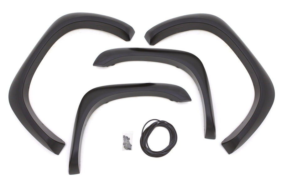 Lund Elite Series EX203T Black Extra Wide Style Textured Front and Rear Fender Flare - 4 Piece