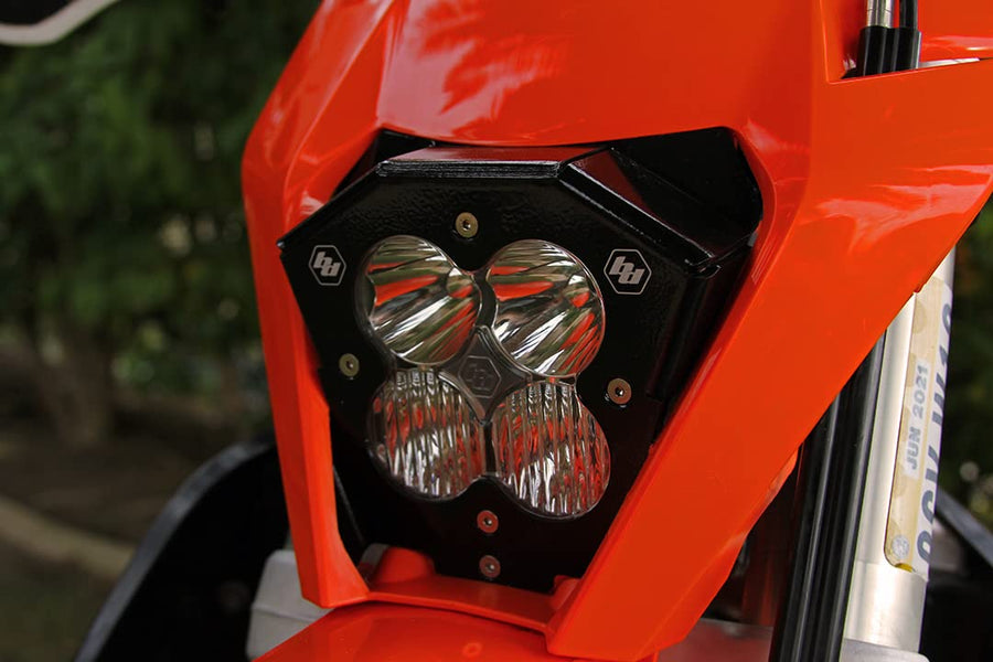 Baja Designs Motorcyle Headlight Kit XL80 (D/C) with 2017-2019 Shell for KTM XC, EXC (Spot Lens; Clear)