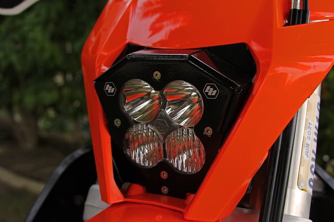 Motorcycle Headlight Kit Baja Designs XL Pro (A/C) with 2017-2019 Shell for KTM XC, EXC (Driving/Combo Lens; Clear)