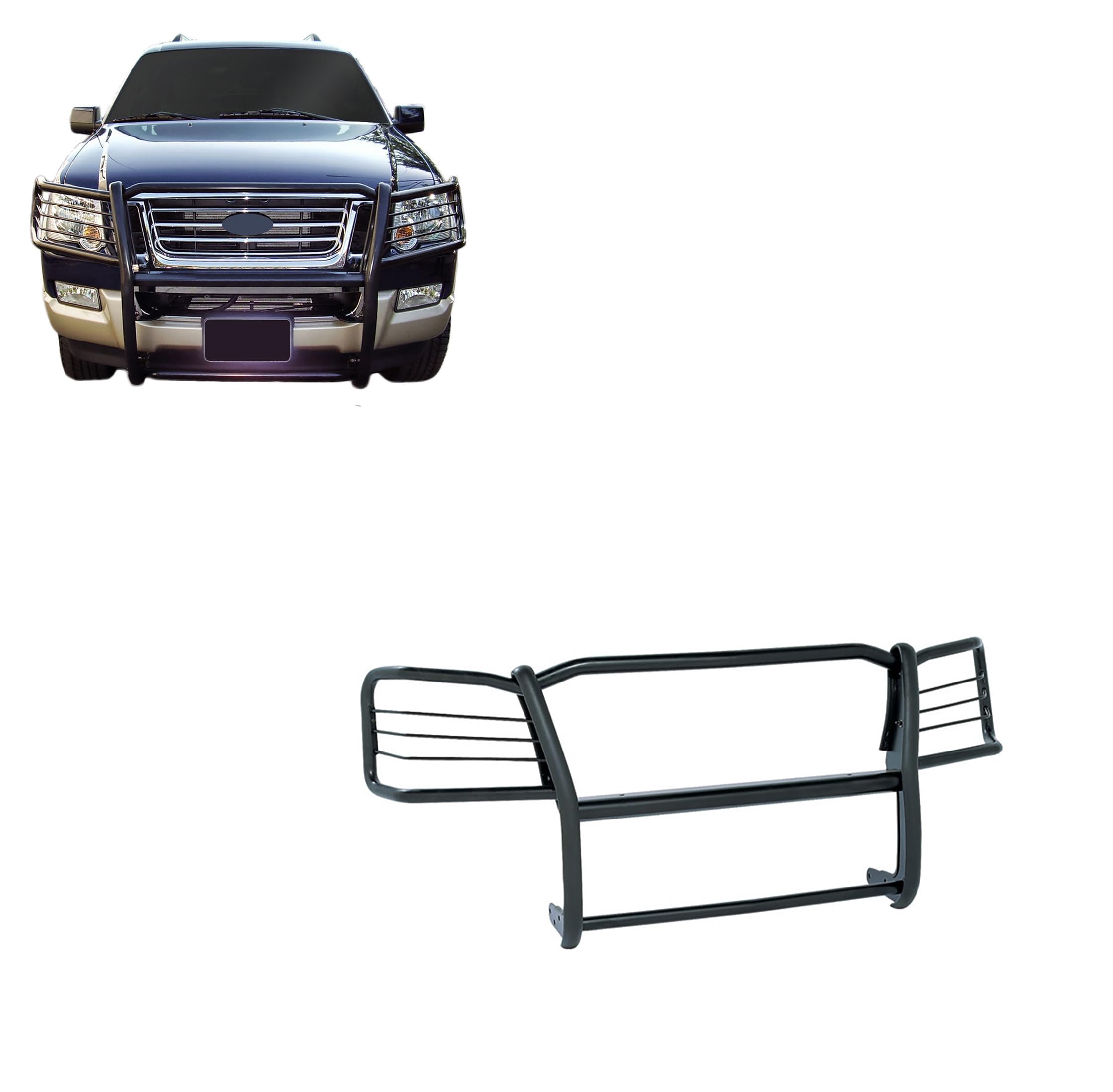 Bumper Guard Black Horse Grille brush Modular Black Compatible with 2006-2010 Ford Explorer-17A047600MA