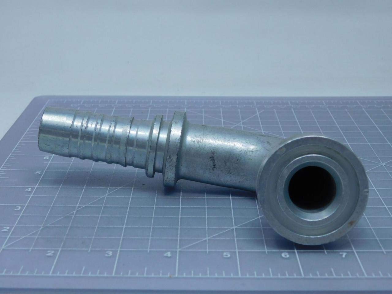 GlobalSpiral Couplings Gates 16GS-16FLC90-074, Caterpillar Style O-Ring Flange, Zinc Plated Carbon Steel, 5.16", 90° Bent Tube, 1" ID