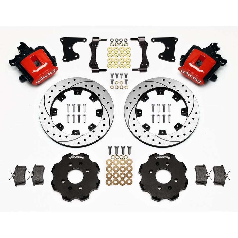 WILWOOD CPB Rear Kit 140-10211-DR, 12.19", Drilled, Red Civic / Integra Drum 2.71 Hub Offset