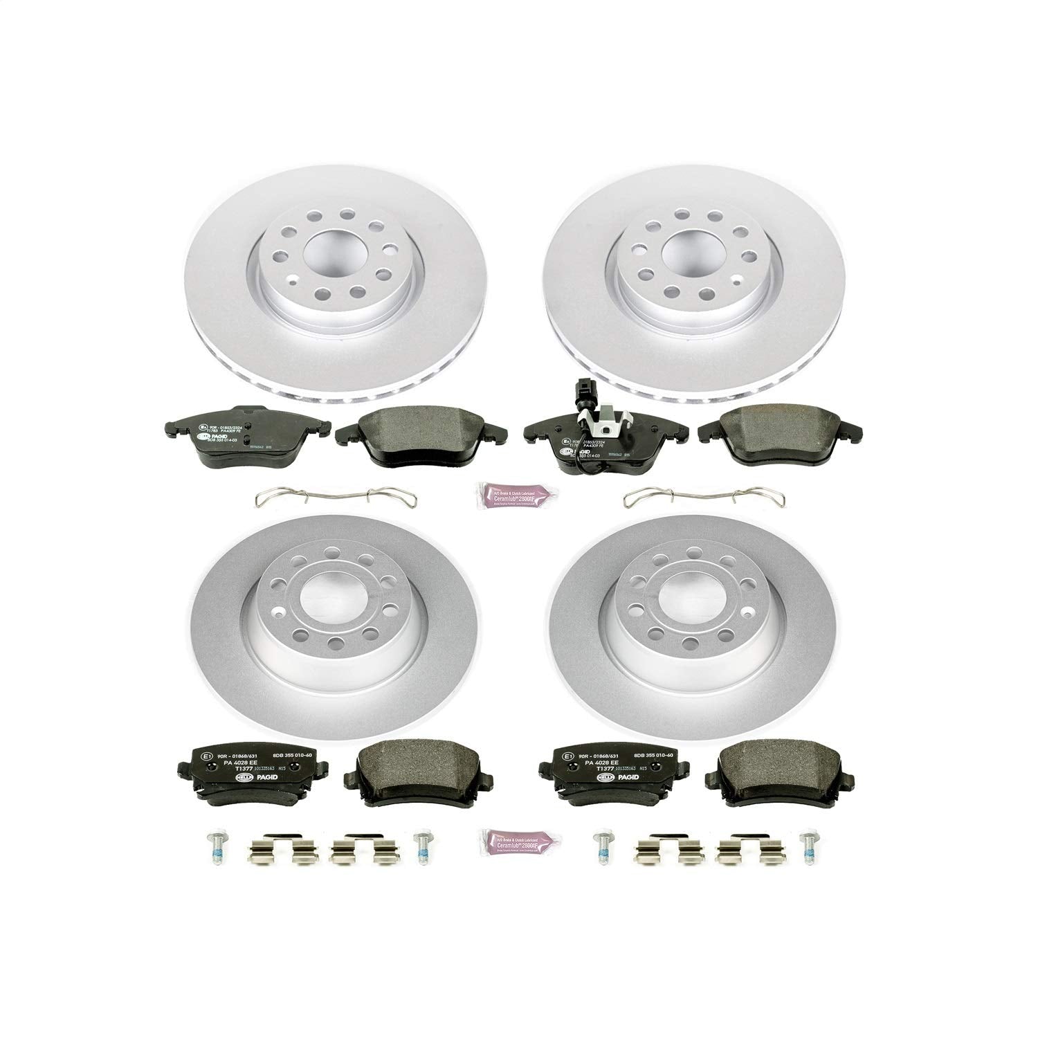 Power Stop ESK5802 Euro-Stop Front & Rear Brake Kit Volkswagen For Volkswagen Tiguan 2011 [Model Specific]