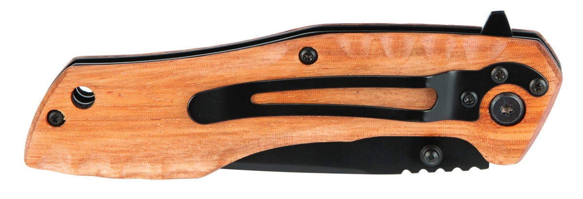 Zebrawood Performance Tool W9372 Folding Pocket Knife with Assisted Opening and Partially Serrated Blade (2 Pieces)