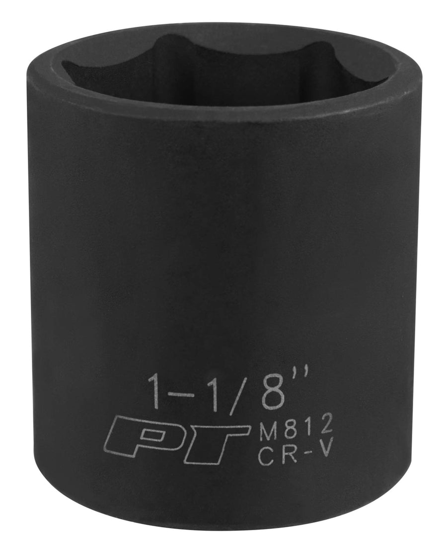 1/2 Drive Performance Tool M812 1-1/8 6-Point Impact Socket for Heavy-Duty Automotive and Industrial Applications
