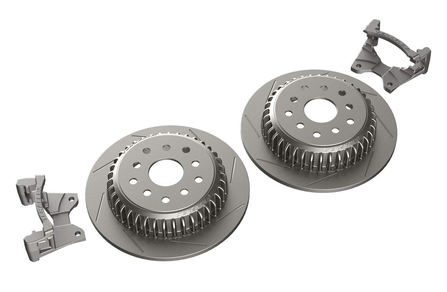 Brake Kit TeraFlex 4304460 (JK Rear Big Rotor Kit with Caliper Brackets, 13.5" Slotted Rotors)