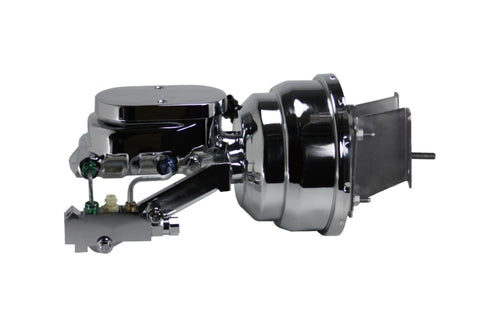 Compact-10 Series Leed Brakes 8 Inch Dual Power Booster Kit With Disc/Drum Valve Chrome