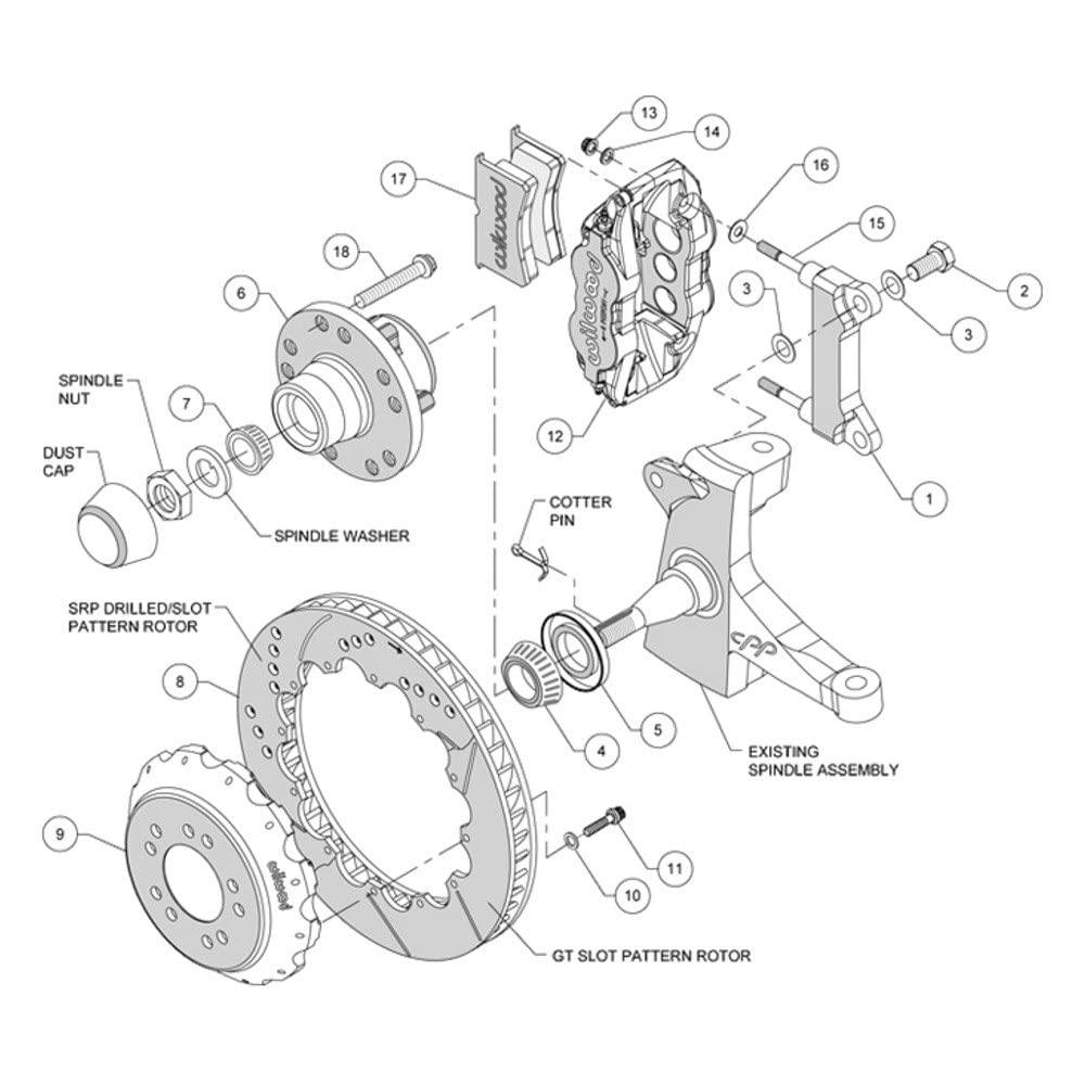 Front Hub Kit FNSL6R, 13.06"