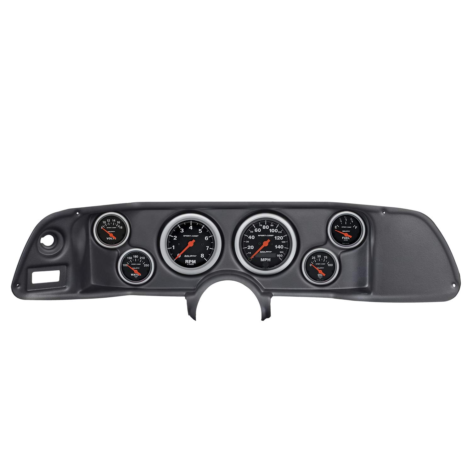 Auto Meter Gauge Kit 7022-SC, 6 Pc, Camaro 70-78, Tach/Mph/Fuel/Oilp/Wtmp/Volt, Sport-Comp