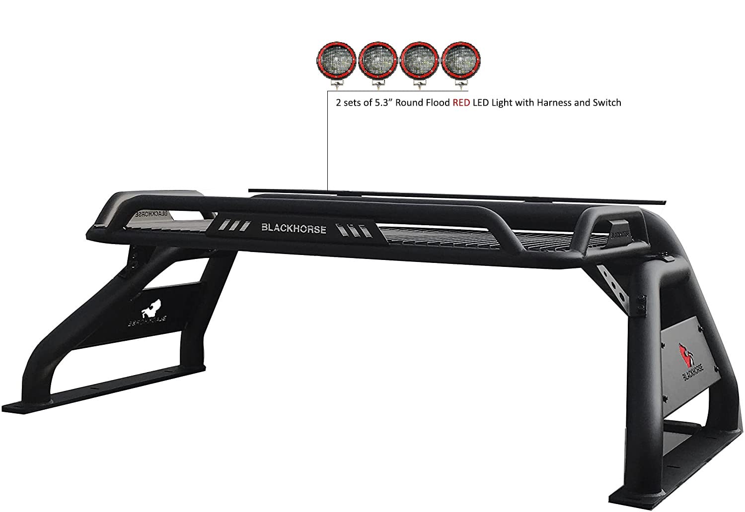 Atlas Black Horse Roll Bar Kit Compatible with 2015-2023 Toyota Tacoma-ATRB-TOTAB-PLFR