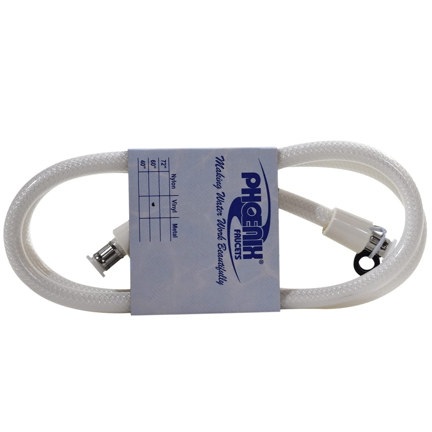 PF276016 Phoenix Hose for Handheld Shower (60", Vinyl, White)