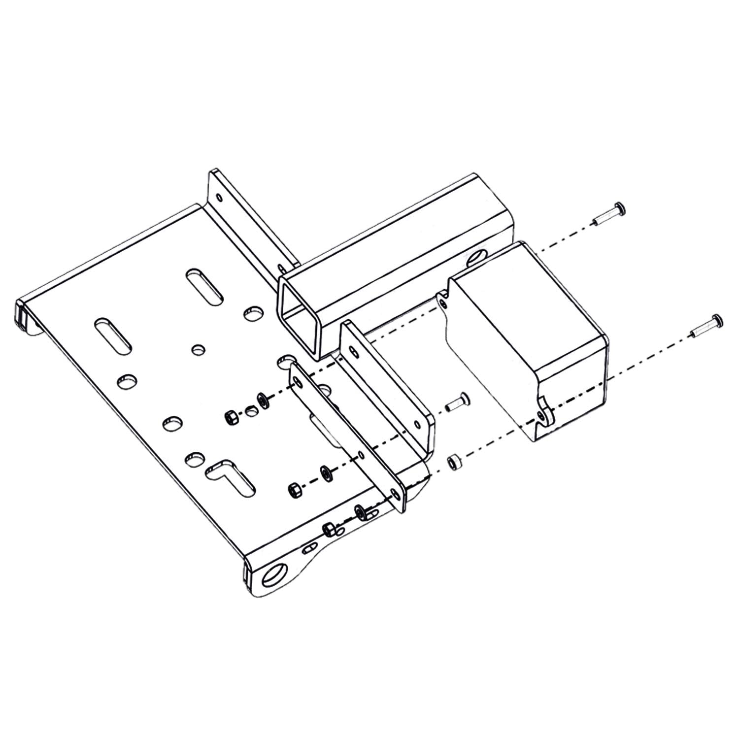 ATV/UTV Winch Receiver Mount Bulldog Winch 20316- 1 1/4 X 1 1/4 Inch