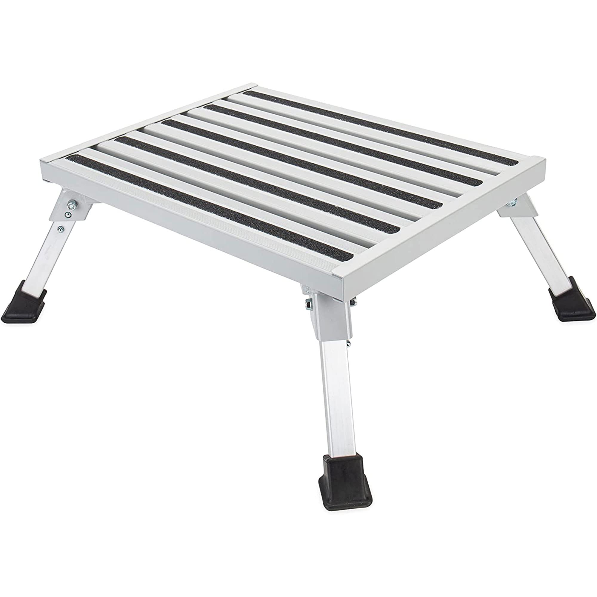 Fixed Height Camco 43677 Aluminum Platform Step, Supports up to 1,000lbs, Includes Non-Slip Rubber Feet