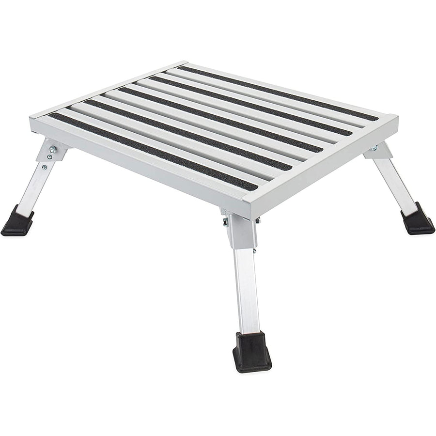 Fixed Height Camco 43677 Aluminum Platform Step, Supports up to 1,000lbs, Includes Non-Slip Rubber Feet