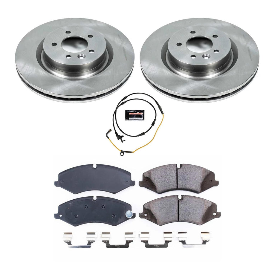 Power Stop Front KOE7079 Replacement Brake Kit and 1 Front Sensor Wire