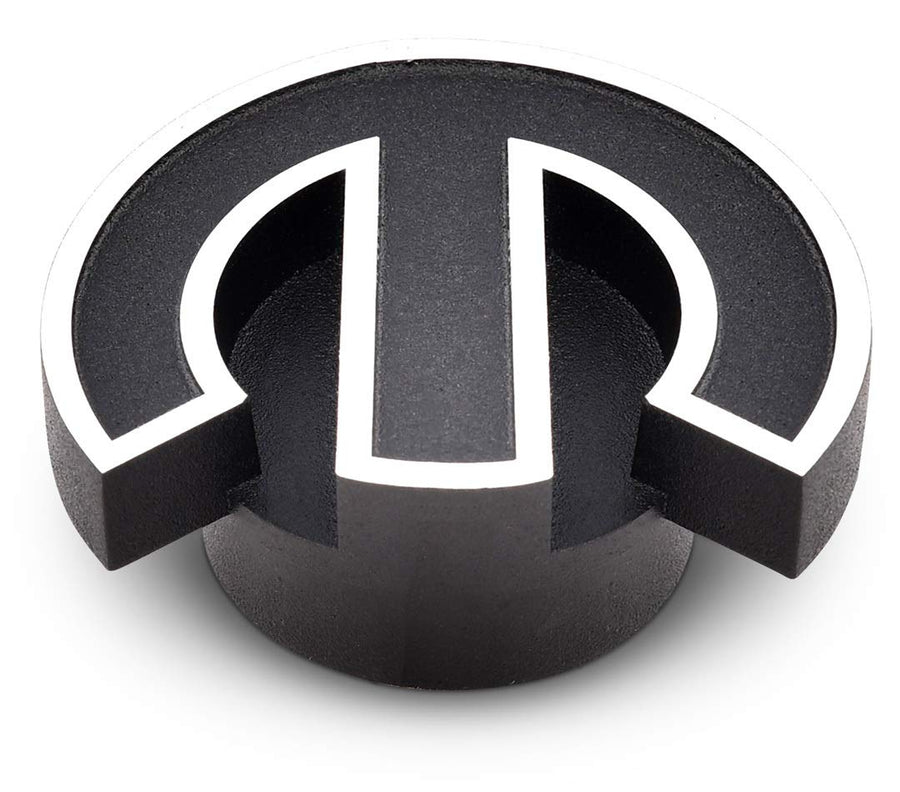 ProForm Large Air Cleaner Nut, 1/4-20 in and 5/16-18 in Thread, Mopar Omega Logo, Aluminum, Black Crinkle, Each