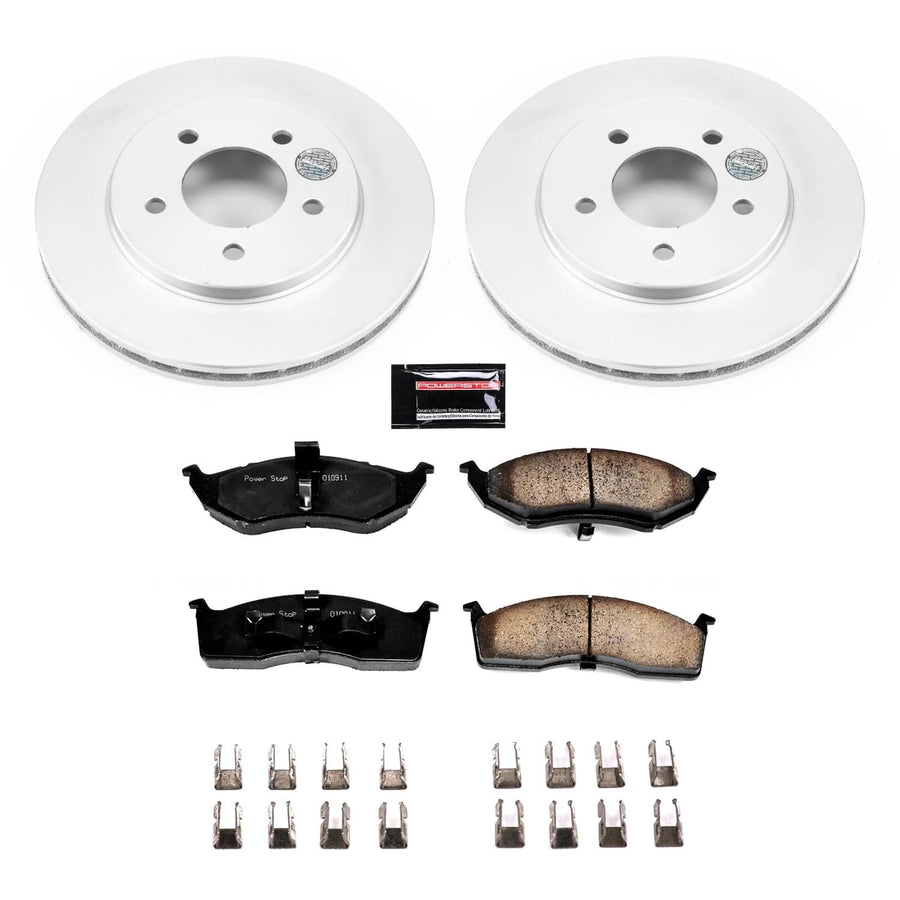 Power Stop Z17 Geomet Coated Brake Kit For Grand Caravan, Prowler, Town & Country, Voya, Grand Voya, Grand Voyager, Plymouth Prowler, Voyager, Caravan [Model Specific]