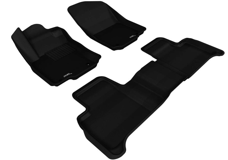 3D MAXpider Kagu Custom Fit All-Weather Floor Mat (Black) Compatible with Mercedes-Benz GLS/AMG GLS63 SUV (X166) 2017-2019/GL-Class/GL63 AMG (X166) 2013-2016/ML-Class/ML63 AMG (W166) 2012-2015- R1 R2