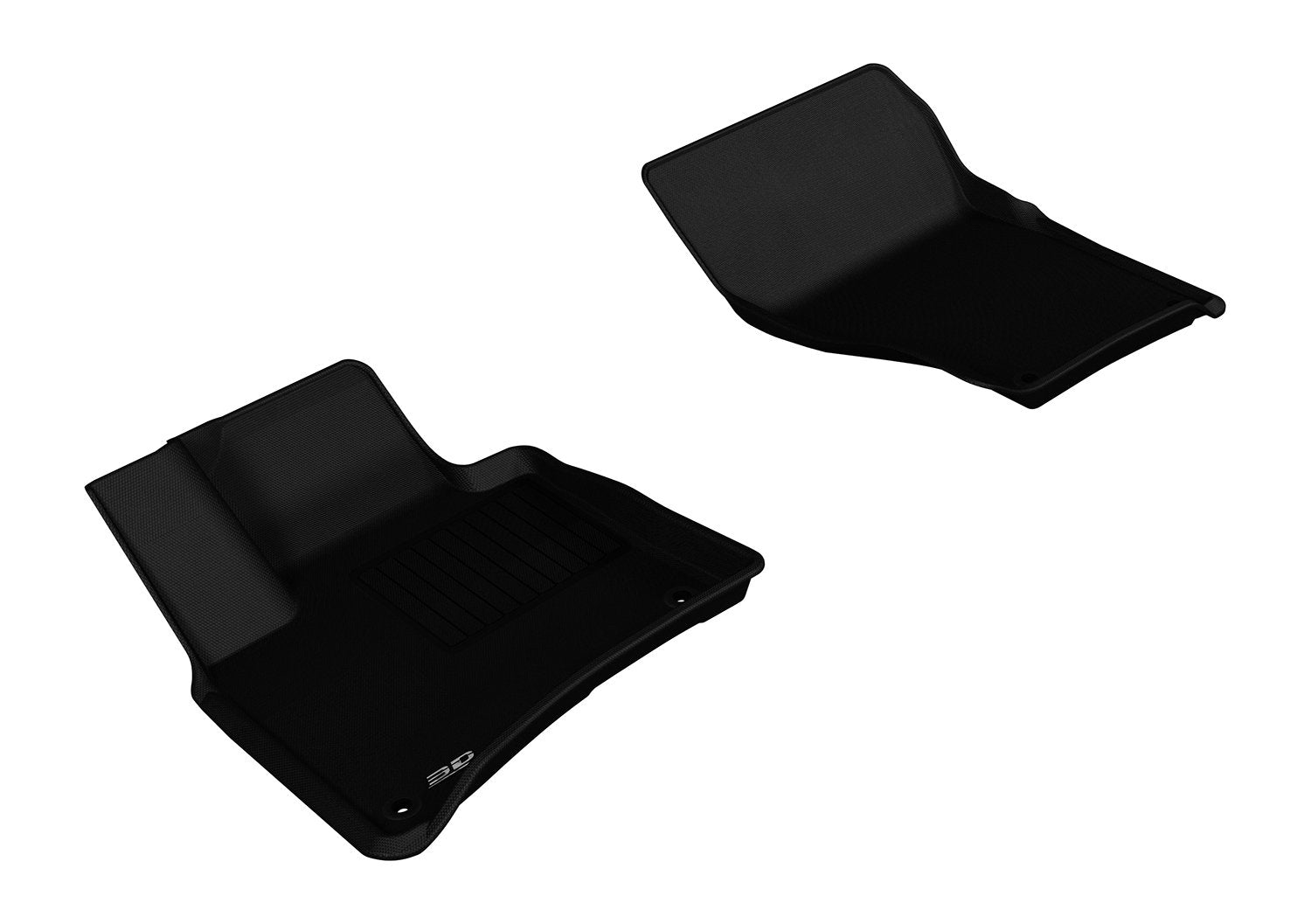 3D MAXpider Custom Fit Front Row All-Weather Floor Mat for Select Porsche Cayenne/Volkswagen Touareg Models - Kagu Rubber (Black)