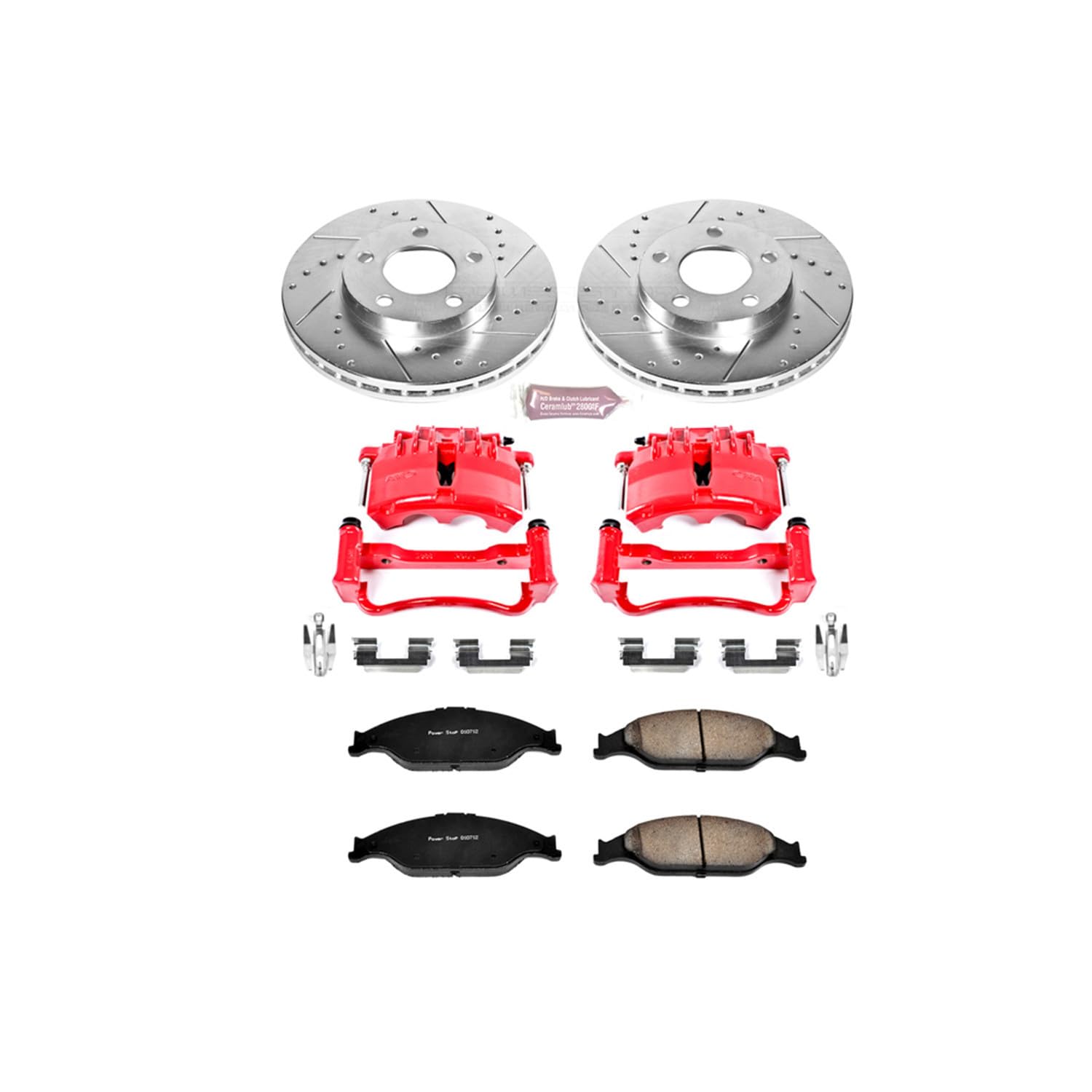 Power Stop 1-Click Performance Brake Kit KC1301A with Caliper For Ford Mustang 2003-2004 [Model Specific]