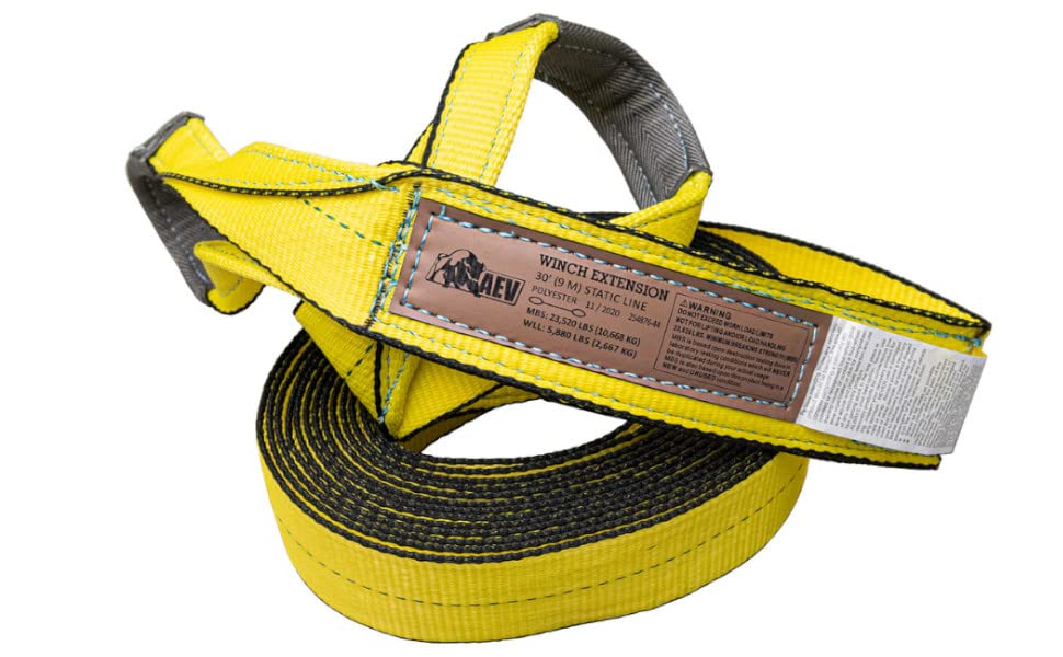 Mid-Size AEV Trail Recovery Kit Includes Snatch Block + Recovery Strap + Tree Saver + Winch Extension Strap + Gloves + Tire Deflator + Anchor Shackles + Recovery Bag
