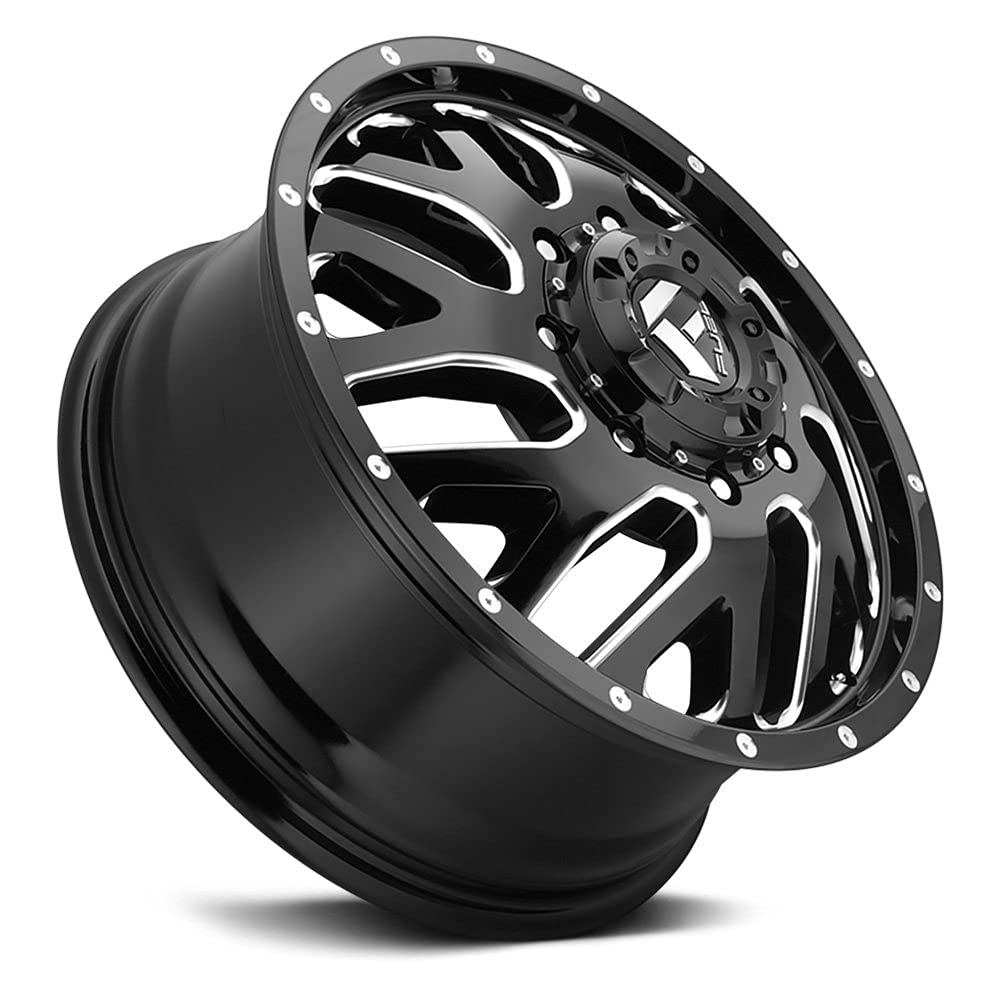 D581 Fuel Offroad Triton Dually Rear BLACK Wheel (20 x 8.25 inches /8 x 165 mm, -215 mm Offset)