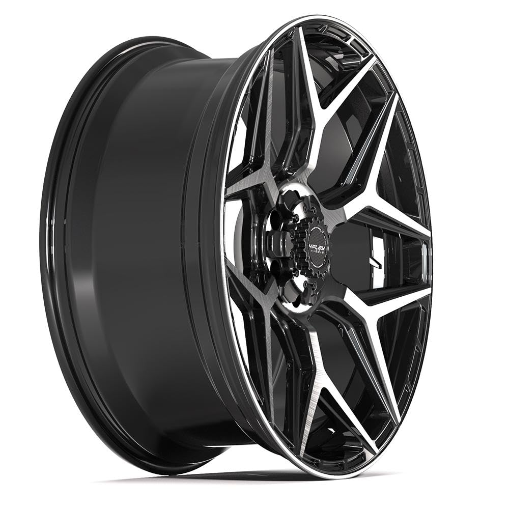4PLAY 24 Inch Wheels 4P06 Rim Fits 6x135 & 6x139.7 24x10 Gloss Black Brushed with Tinted Clear (1)