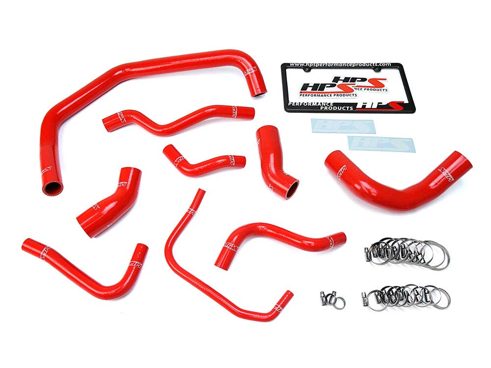 Red HPS Silicone Radiator Hose Kit Coolant OEM Replacement 57-1728-RED