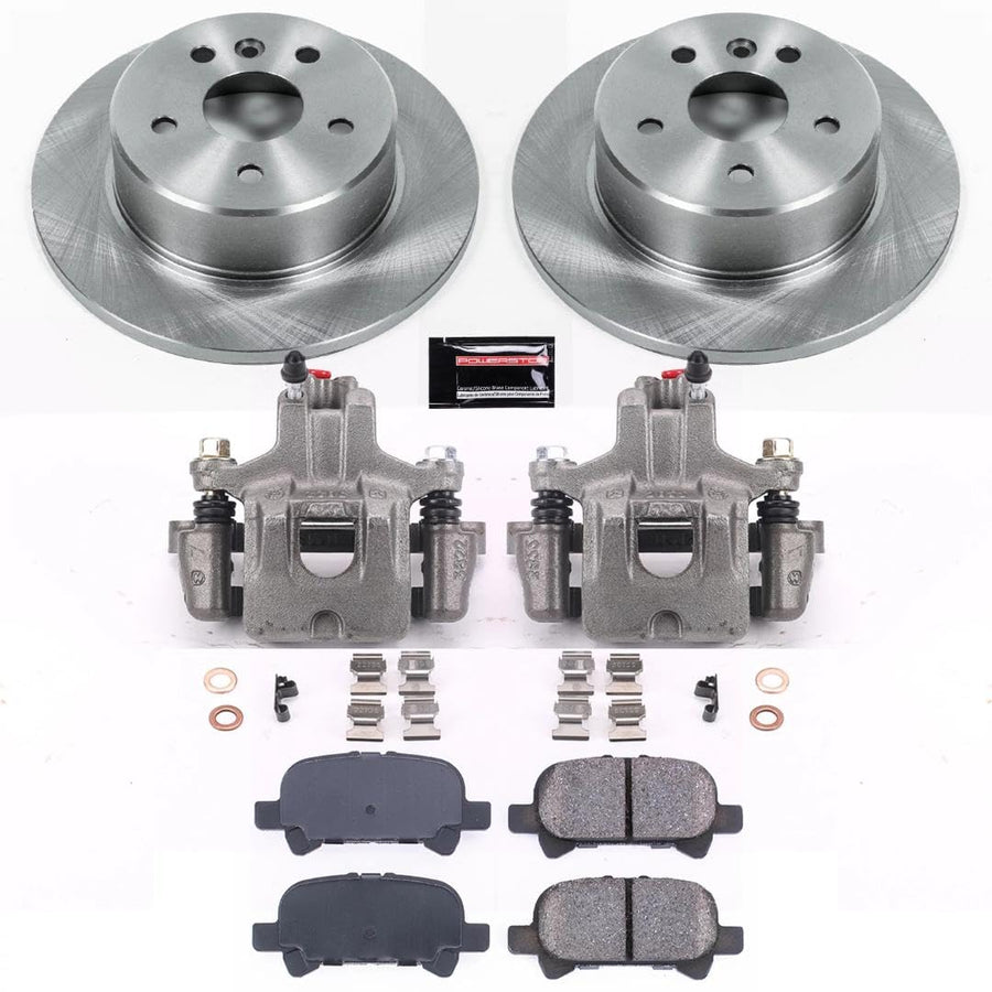 Power Stop KCOE2322 Replacement Autospeciality Rear Caliper Kit- OE Rotors, Ceramic Brake Pads, Calipers For Toyota Avalon 2000-2004 [Model Specific]