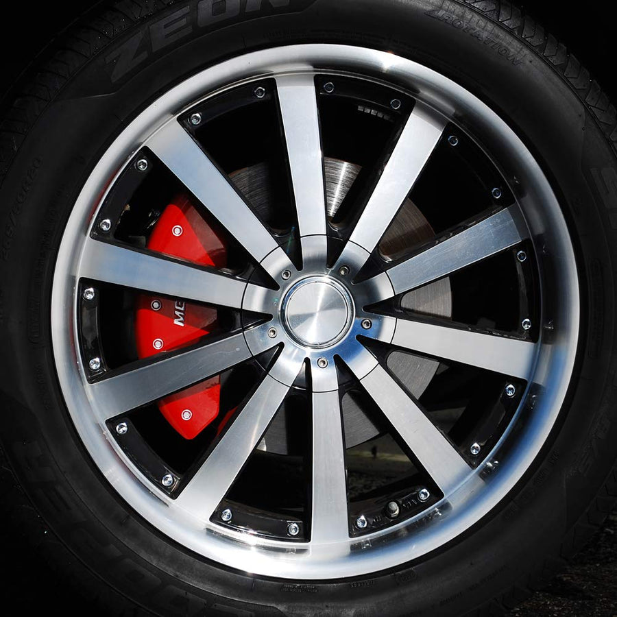 MGP Caliper Covers Red Powder Coat Finish 59001SMGPRD Silver Characters Disc Brake Caliper Cover (Set of 4)