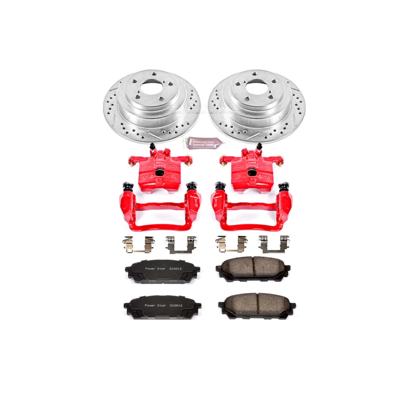 1-Click Performance Brake Kit Power Stop (KC447) with Calipers For Saab 9-2X 2005-2006, Subaru Forester 2004-2008, Subaru Impreza 2003-2007 [Model Specific]