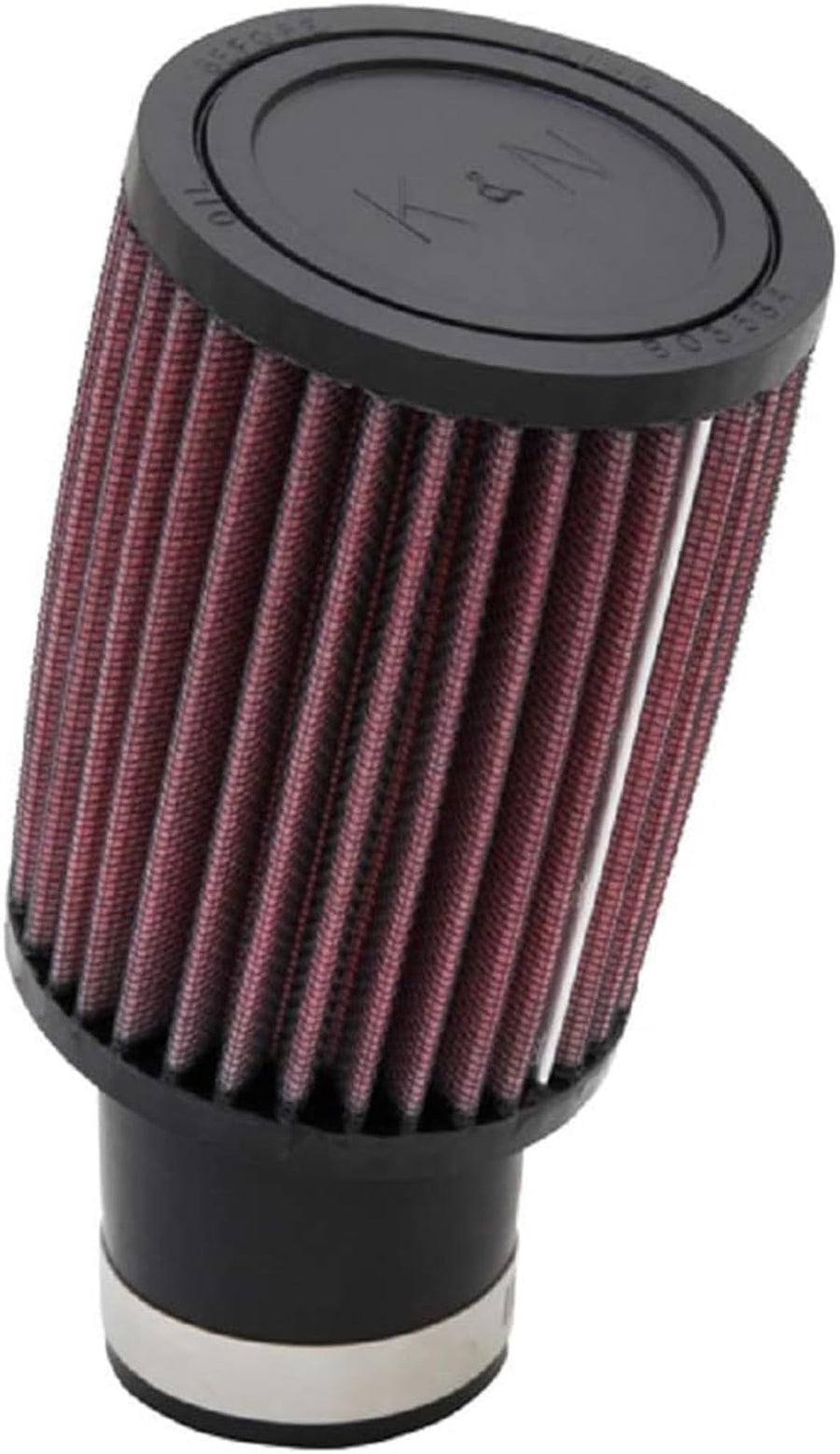 High-Flow K&N Original Lifetime Universal Clamp-On Air Filter: High Performance, Premium, Washable: Flange Diameter: 2.0625 In, Filter Height: 5 In, Flange Length: 2.5 In, Shape: Round, RU-1780