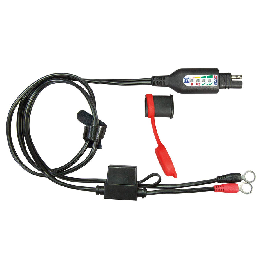 MONITOR OptiMATE O-128, Permanent battery lead with integrated battery status/charge system monitor for 12V lead-acid