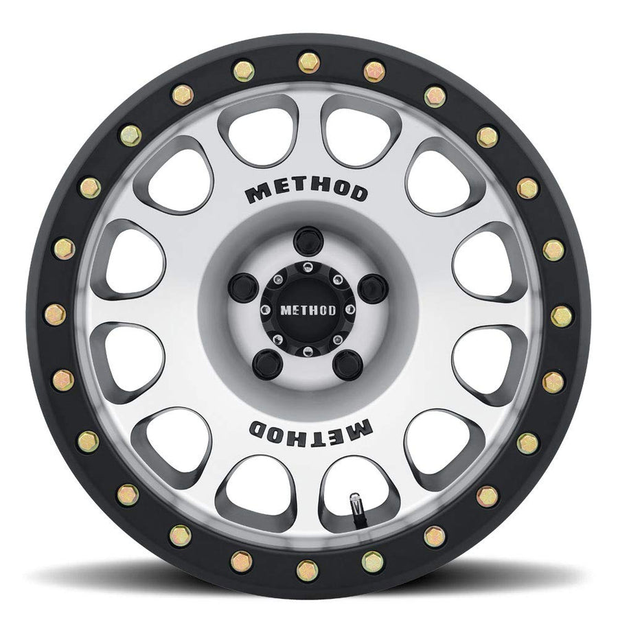 Method Race Wheels 105 Machined Beadlock With Matte Black Ring 17x9" 5x5", 38mm offset 3.5" Backspace, MR10579050338B