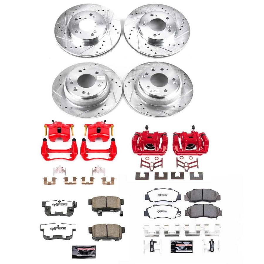 Power Stop Z26 KC705-26 Front and Rear Caliper Kit- Rotors, Carbon Ceramic Brake Pads, Calipers For Honda Odyssey 1995-1998, Isuzu Oasis 1996-1999 [Model Specific]