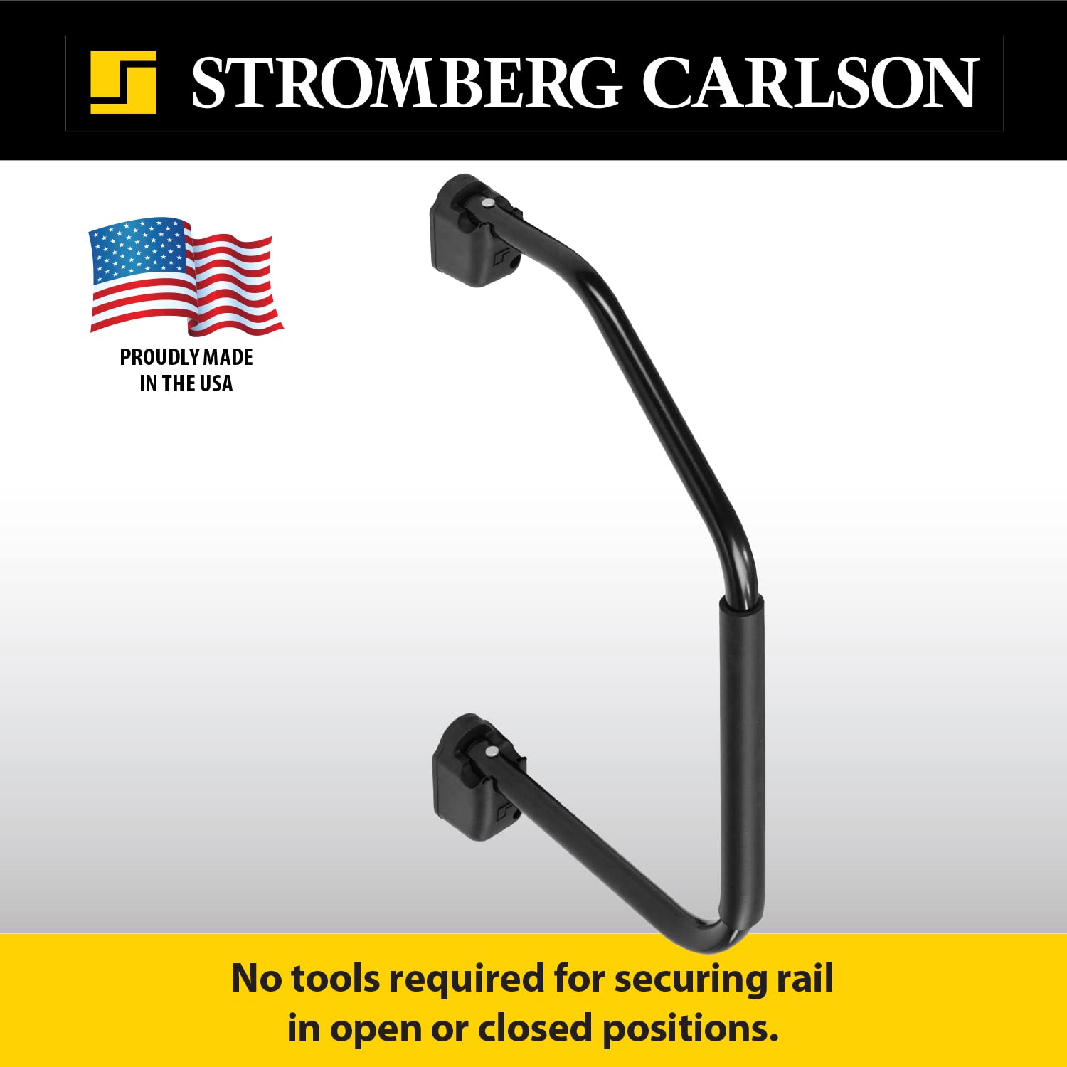 Stromberg Carlson Lend A Hand AM-300 Assist Rail - RVs & Trailers Wall Mount Handrail, RV Door Handle, Ideal for RVs & Trailers, Camper Entry Door Handle, Silver Finish, 27" Long x 15.5" Depth