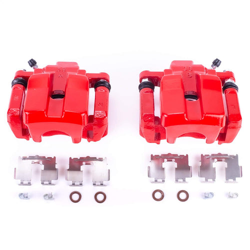 Power Stop Pair of High-Temp Red Powder Coated Rear Calipers For Pontiac Vibe 2009-2010, Toyota Matrix 2009-2013 [Model Specific]
