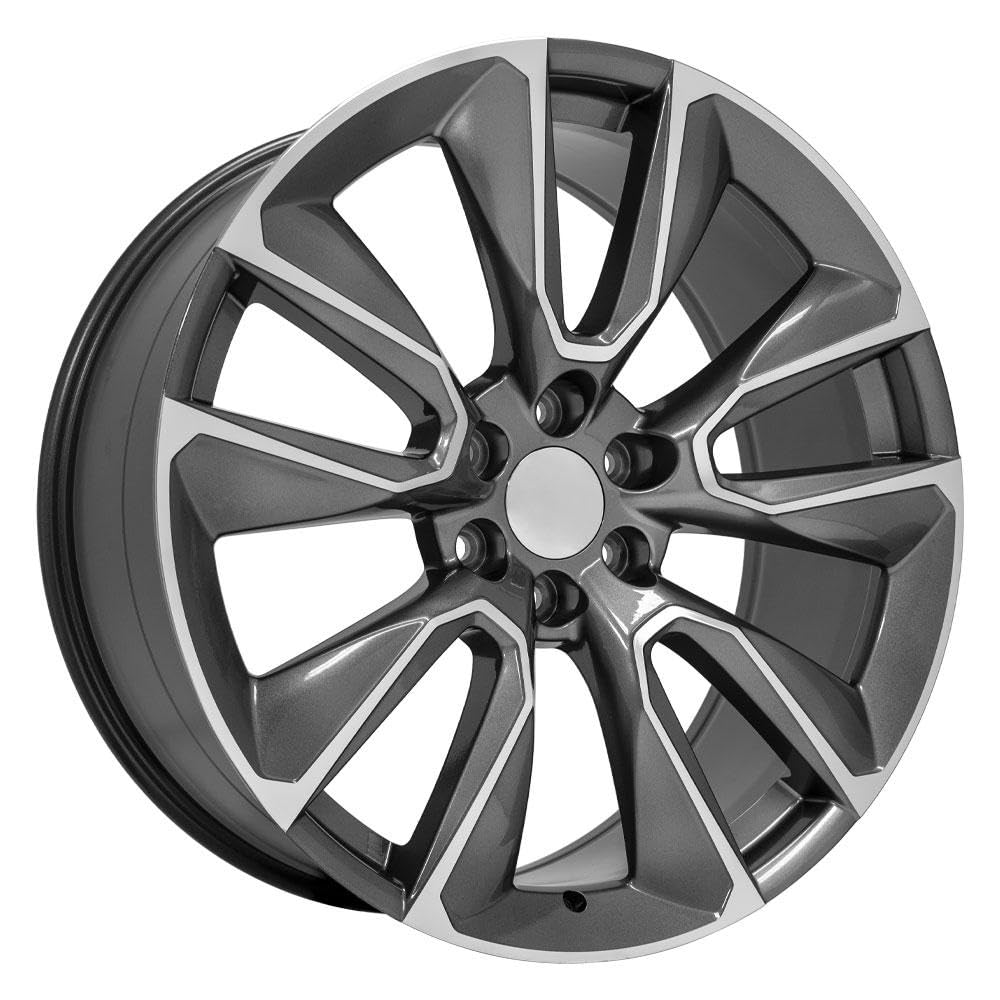 24 Inch OE Wheels CV32 Rim Fits Silverado 1500 Style 6x139.7 24x10 Gloss Gunmetal Machined - Hollander 5916 (1)